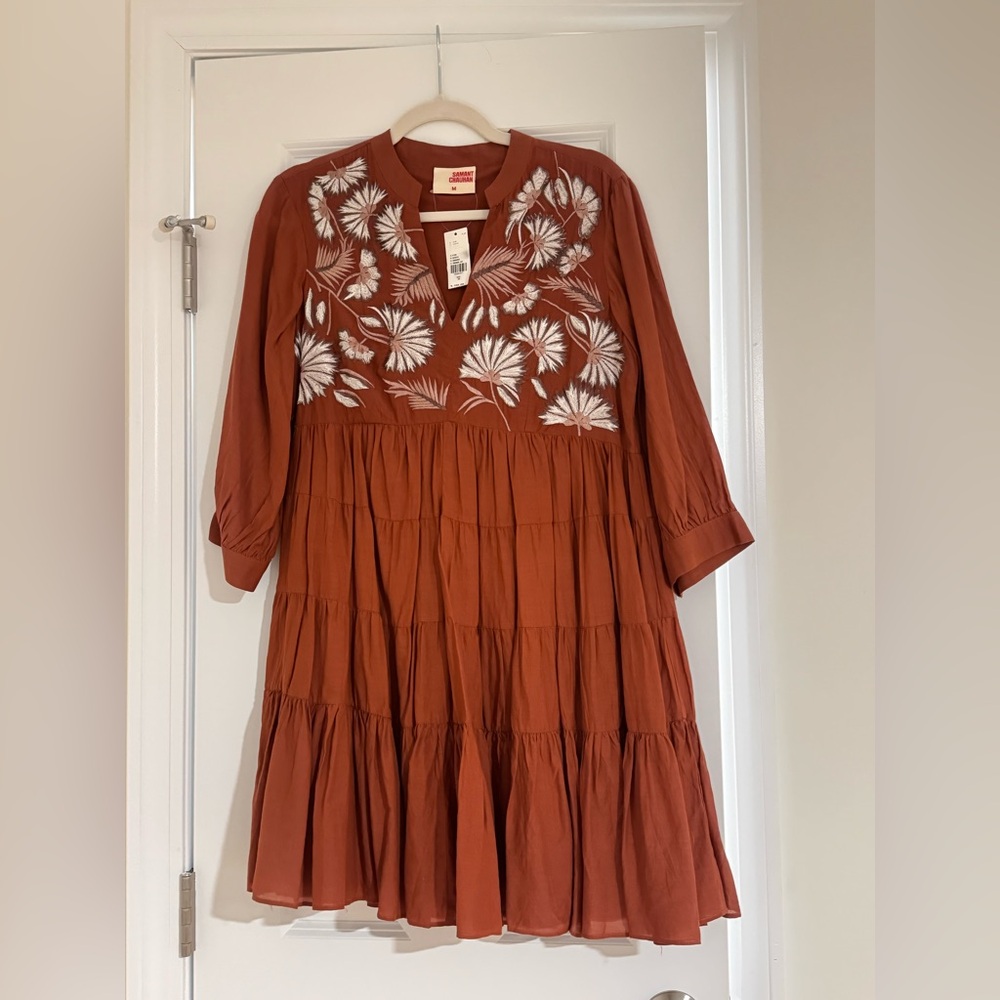 Samant Chauhan Embroidered Dress with Floral Design (NEW WITH TAGS)